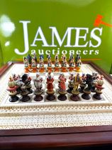 The Raj Hand Painted India-British War 1857 Game Chess With Table