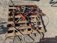 CONTENTS OF PALLET: PLUMBING SNAKES, HAND PUMP, PRESSURE WASHING WAND, STRAIGHT EDGE