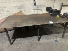 Metal table 8ft x 4ft and mobile table 4ft x 4ft