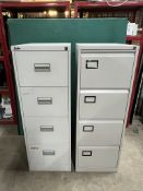 2x 4 Deep Drawer Metal Filing Cabinets