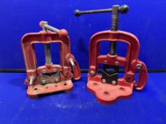 2 x Heavy Duty Pipe Vises