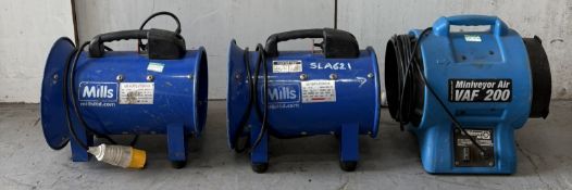 3 x Various Ventilation Fans - As Pictured