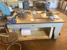 Workbench & 2 x Vice Clamps - Contents on table not included