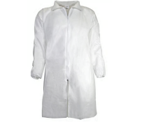 625x LAB COAT WITH ZIP & KNITTED CUFFS SIZE XL, INDIVIDUALLY BAGGED