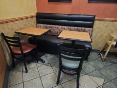 Laminated tables with 2 chairs 1 bench