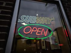 Open sign with Subway