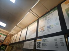 Lighted hanging menu board