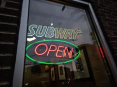 "Open sign with Subway