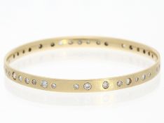 Armreif: massiver vintage Brillant/Diamant-Goldschmiede-Armreif, sog. Lebensreif, ca. 2ct