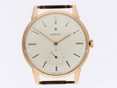 Armbanduhr: rares oversize 37mm Zenith Chronometer 40.T, 18K Rotgold, ca. 1961