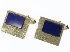 Attraktive und hochwertige Manschettenknöpfe mit Lapislazuli, vintage Handarbeit