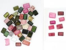 Turmalin/Rubellit: Konvolut aus verschiedenen Turmalinen und Rubelliten, zusammen ca. 51ct