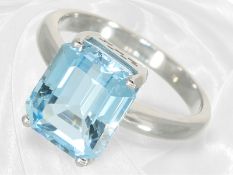 Feiner Aquamarin-Goldschmiedering, sehr schöner Aquamarin von ca. 4,5ct