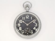 Taschenuhr: Waltham Militäruhr 2. WK, rückseitig britische Militärkennzeichnung