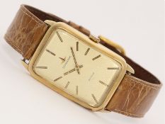 Armbanduhr: große Genfer Herrenuhr von Dugena, 60er Jahre, 14K Gold