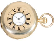 Taschenuhr: englische Halbsavonnette mit Viertelstundenrepetition, ca. 1880