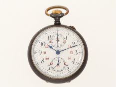 Taschenuhr: milit. Chronograph 1. WK, Auricoste Kal. Lemania