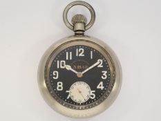 Taschenuhr: große, seltene Militäruhr, Dienstuhr schweizer Militär, Record Dreadnought A 2148, 2.WK.