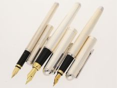 Drei unterschiedliche Füller in unterschiedlichen Designs, 925er Silber, unbenutzt