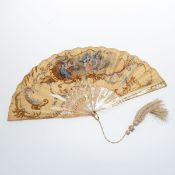 Handbemalter Fächer mit Festszene