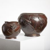 Zwei japanische Bronzetöpfe