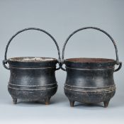 Paar Eisenguss-Kübel
