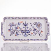 Königskuchenplatte - Zwiebelmuster Royal, Rot und Gold. Meissen nach 1987.