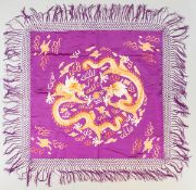 Seidendecke mit Drachen