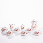 15-teiliges Mokkaservice für 6 Personen - Mingdrache rot Neuer Ausschnitt, Staatliche Porzellan Manu