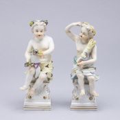 2 Jahreszeitenfiguren: Frühling und Sommer, Thüringen, um 1900