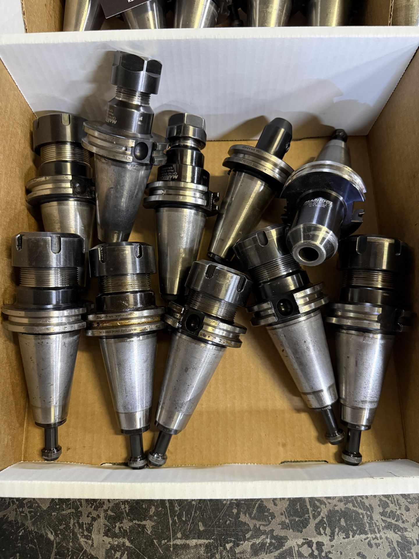 (10) CAT 40 Tool Holders ER-32, ER-20 & Various Size Boring Bar Holders ...