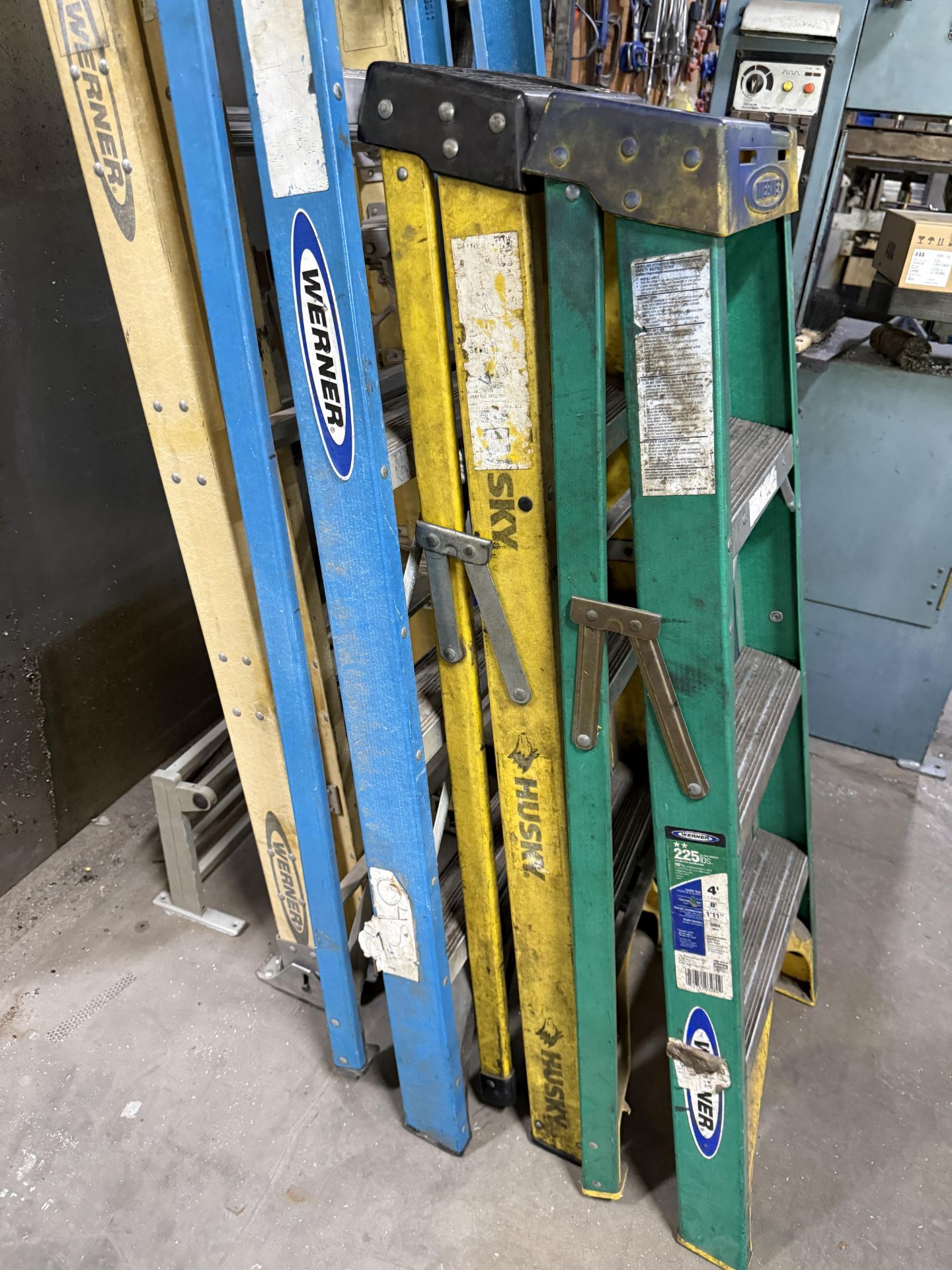 4 Shop Ladders (2) 4 Foot Husky & Werner, (1) 8' Werner & Werner, 20 ...
