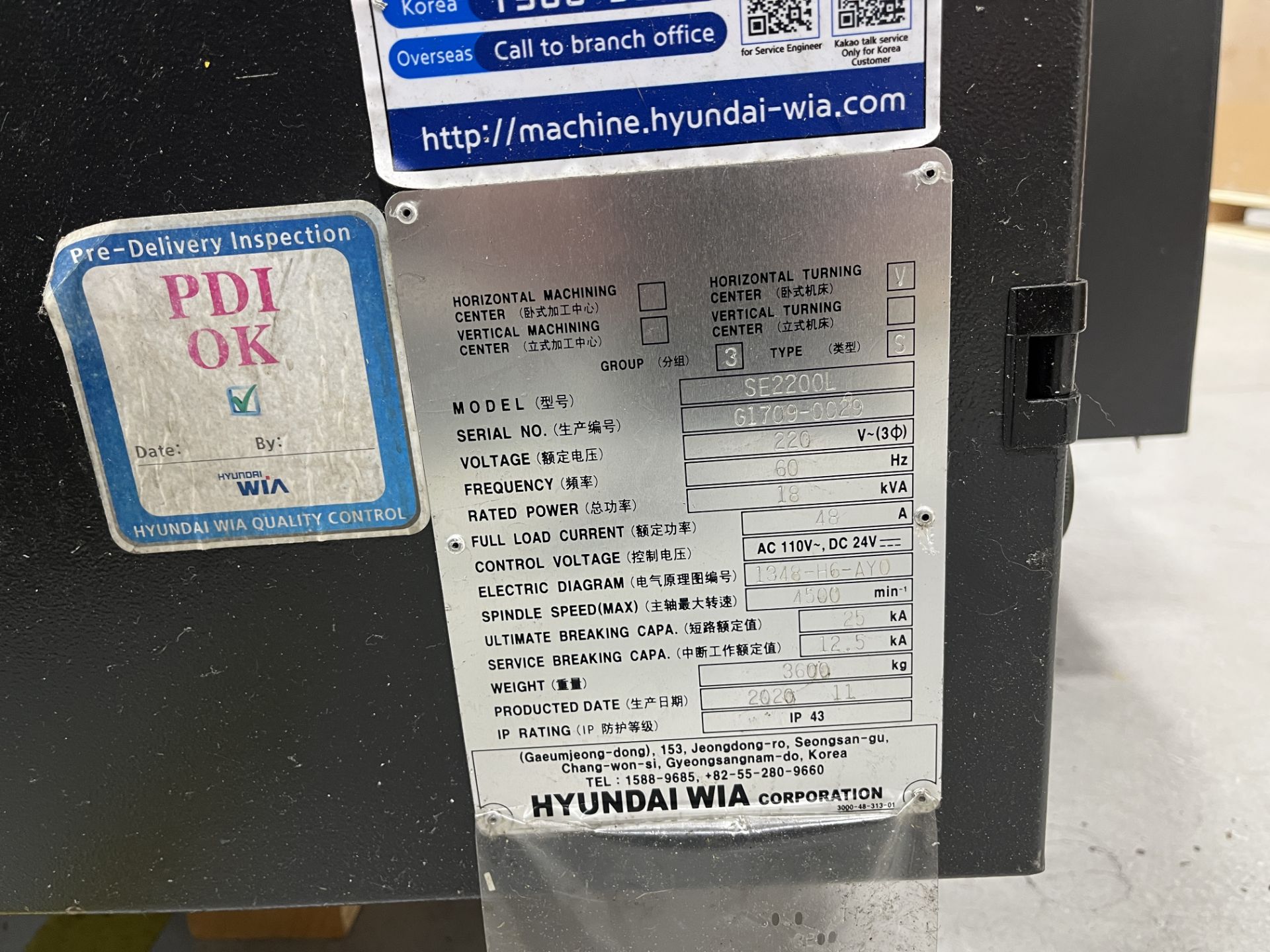 2020 Hyundai Wia SE2200L, CNC Lathe, Collet Chuck, 2.6" Bar Capacity, 13.8" Turn Diameter, 4500 RPM - Image 7 of 7