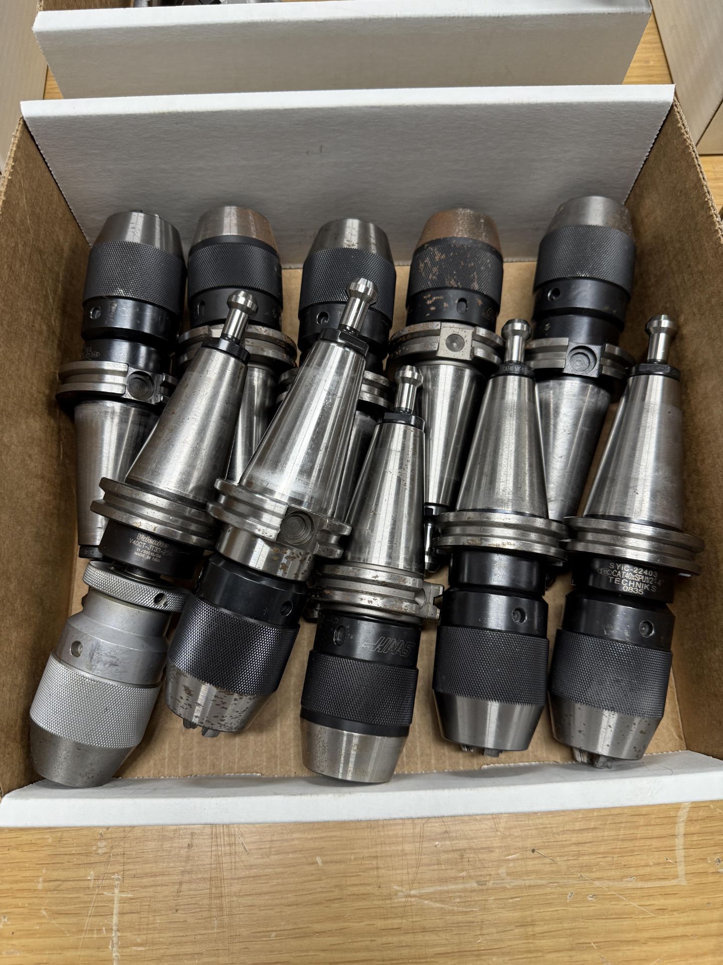 (10) CAT 40 Jacob Chuck Style Tool Holders, Haas, Valenite & Techniks ...