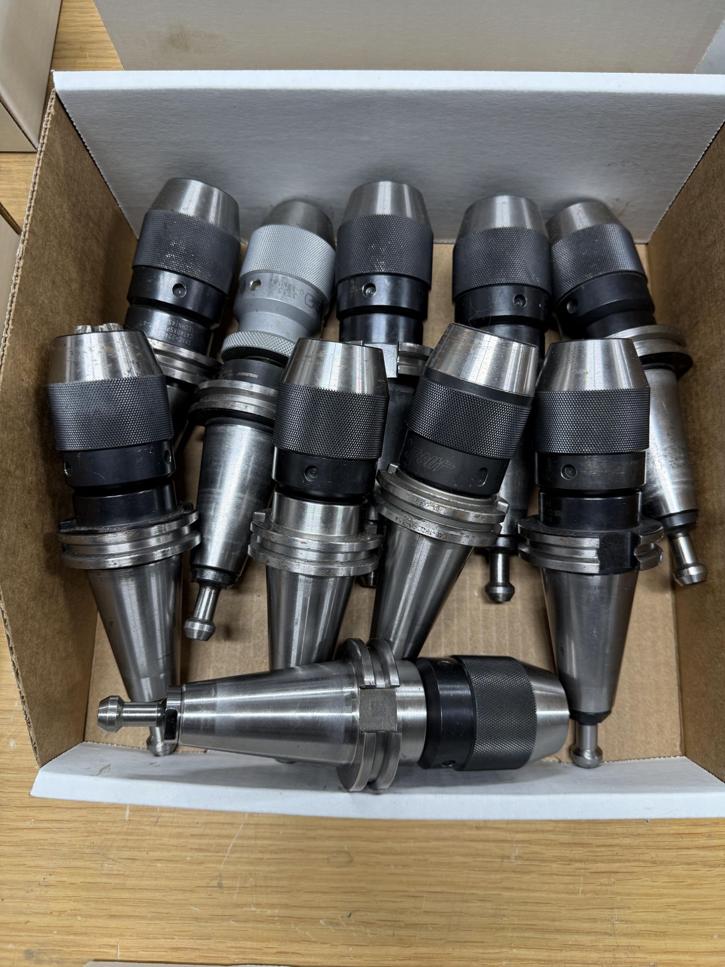(10) CAT 40 Jacob Chuck Style Tool Holders, Techniks, Haas & Valenite ...