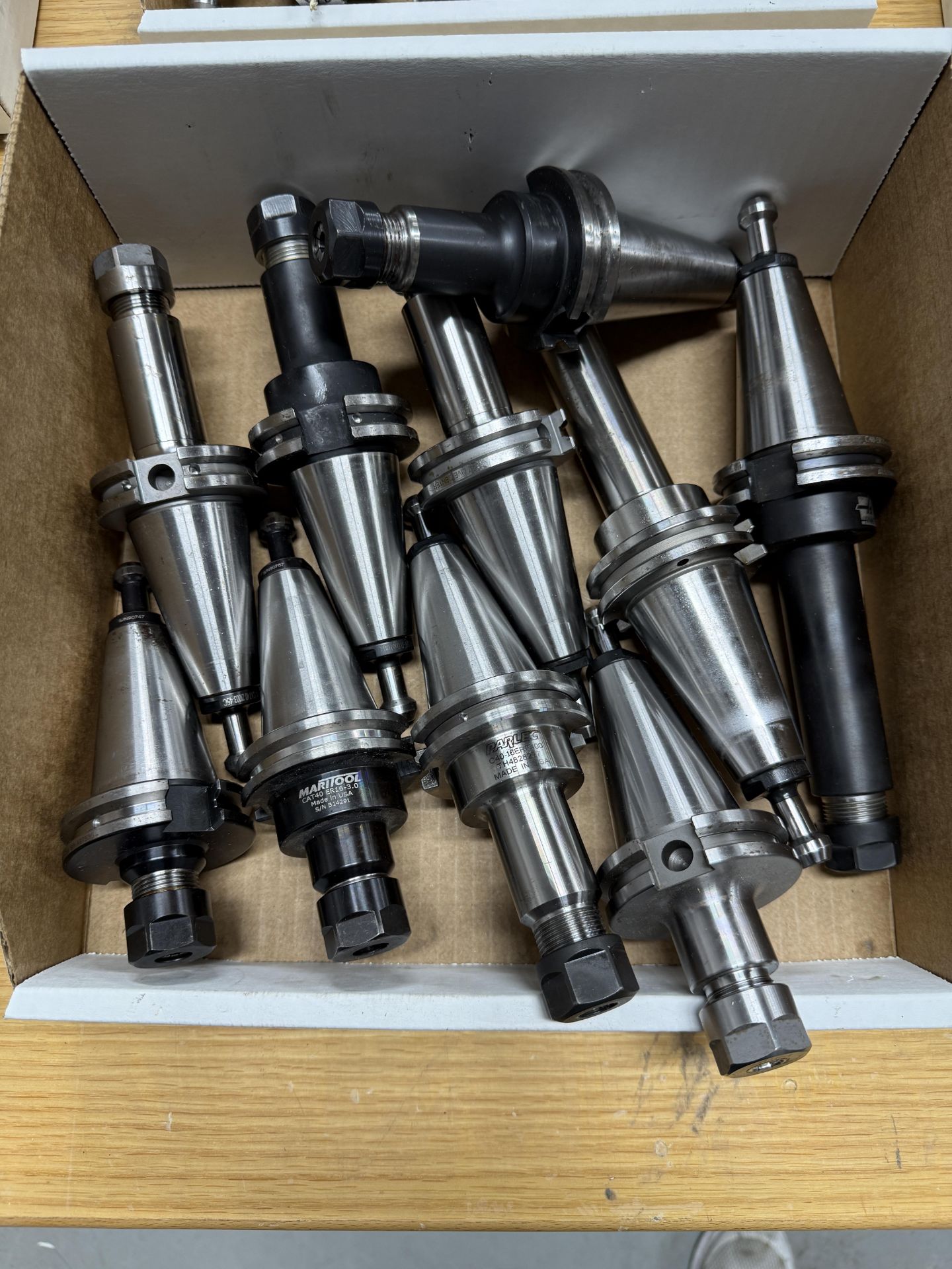(10) CAT 40 ER-16 Tool Holders, Parlec MariTool, Z Live Center & Haas ...