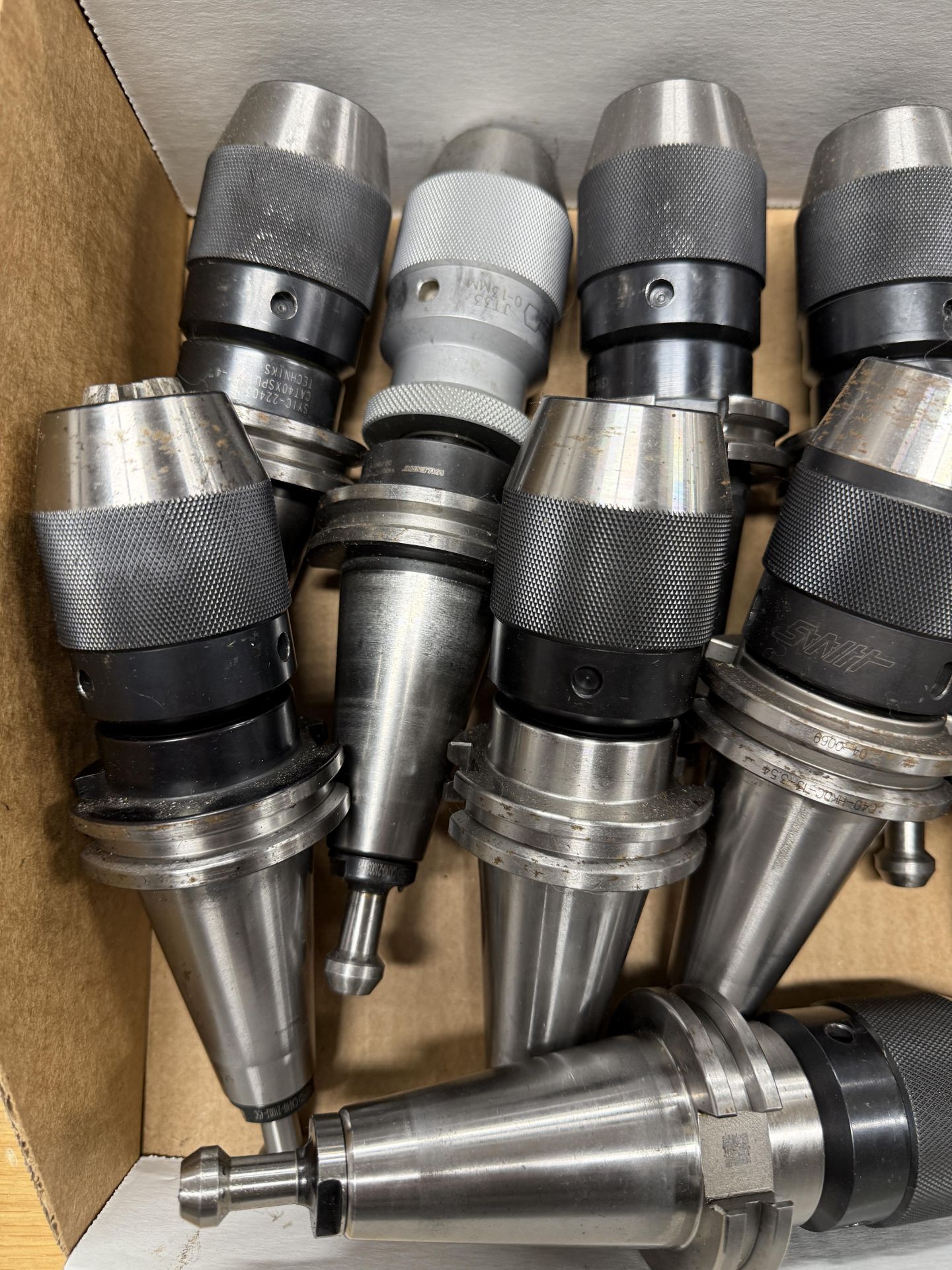 (10) CAT 40 Jacob Chuck Style Tool Holders, Techniks, Haas & Valenite ...
