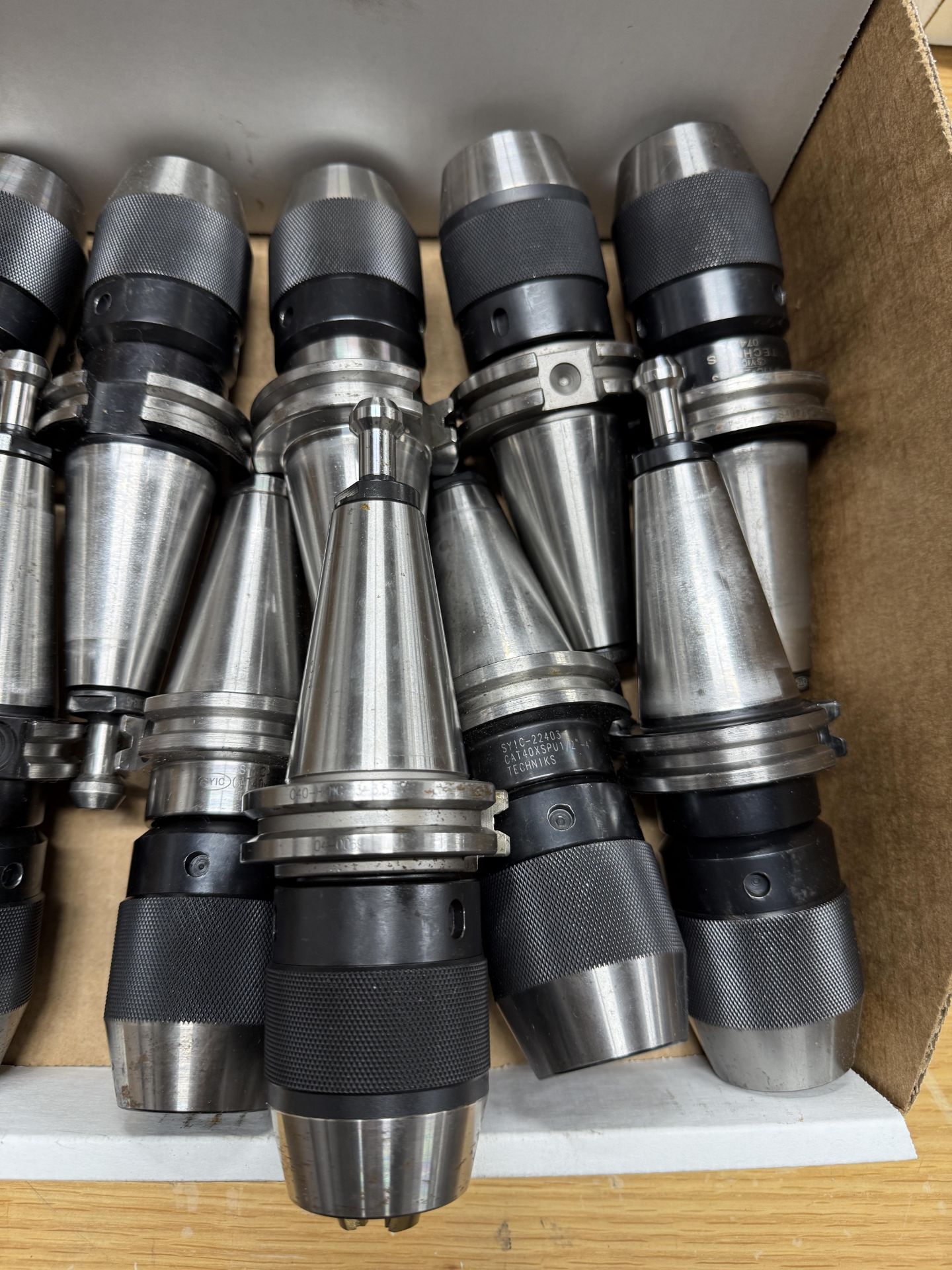(10) CAT 40 Jacob Style Tool Holders, Techniks & Haas With Haas Pull Studs
