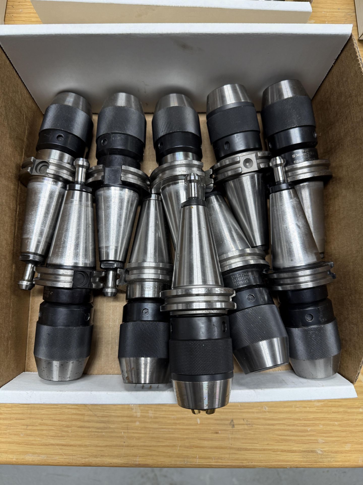(10) CAT 40 Jacob Style Tool Holders, Techniks & Haas With Haas Pull Studs