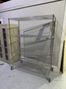 4 Tier Heavy Duty Uline Rolling Wire Rack 60" x 24" x 77 1/2"