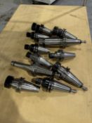 (11) CAT 40 Tool Holders Various Size Collets ER32 & ER-16, Techniks & GS