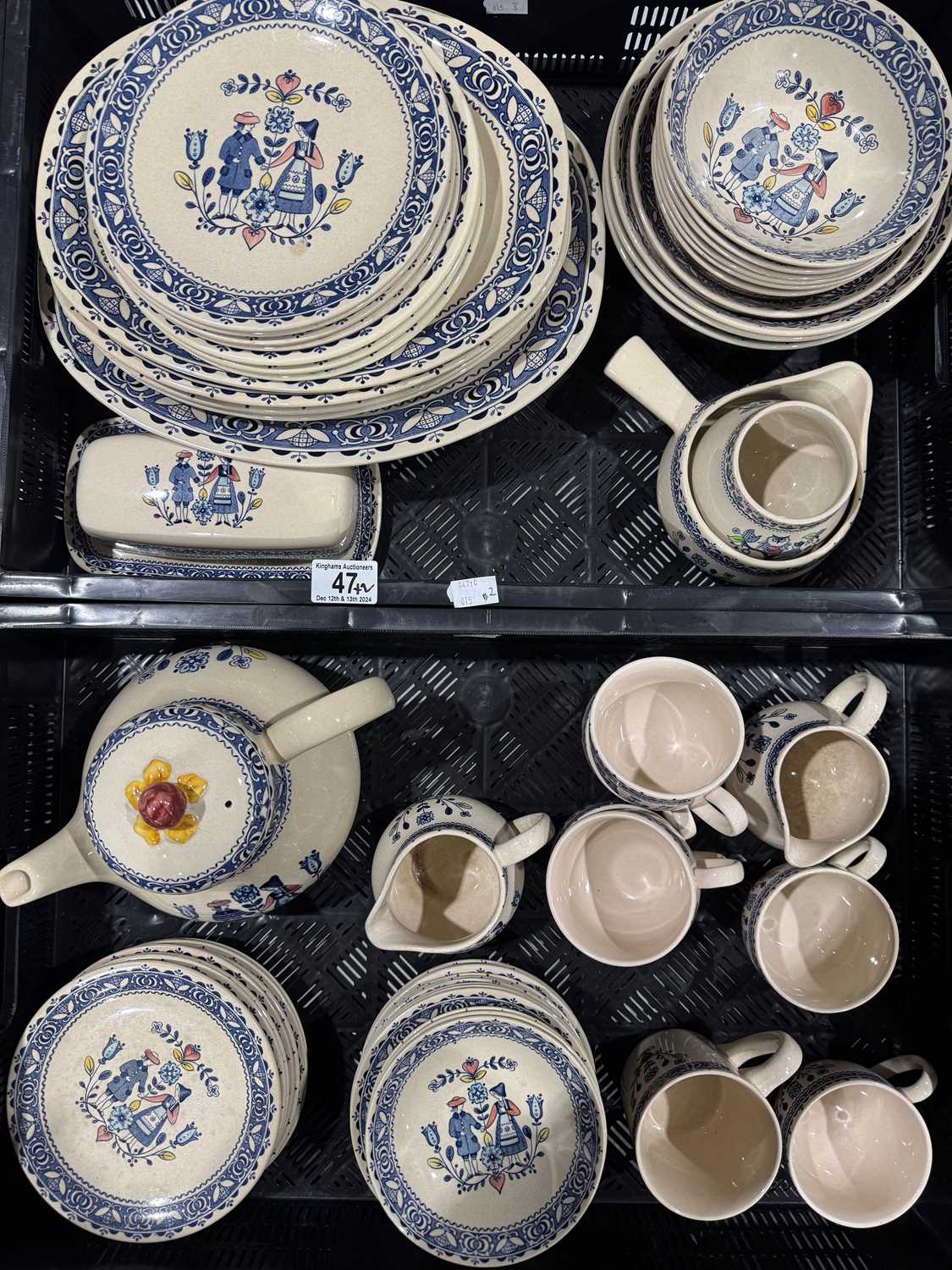 A Staffordshire Old Granite ironstone part tea and dinner service 'Hearts & Flowers' pattern, - Image 2 of 4