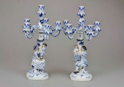 Meissen, Paar Leuchter mit Gärtnerfiguren