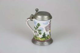 Walzenkrug, Fayence, wohl 18. Jhdt.