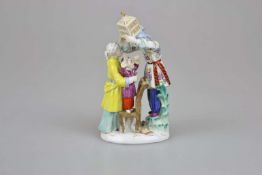 MEISSEN,  Japanergruppe mit Vogelkäfig