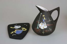 Krug und Bildplatte, u.a. Ruscha, 50er/60er Jahre