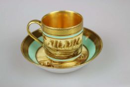 KPM Berlin, Ansichtentasse mit Untertasse