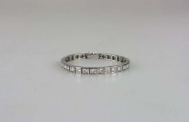 14K WG Rivière-Armband mit 31 Diamanten