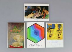 4 Kunstpostkarten, jew. signiert