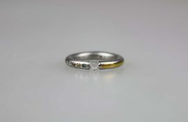 Spannring mit Diamanten, Bunz, 950er Platin